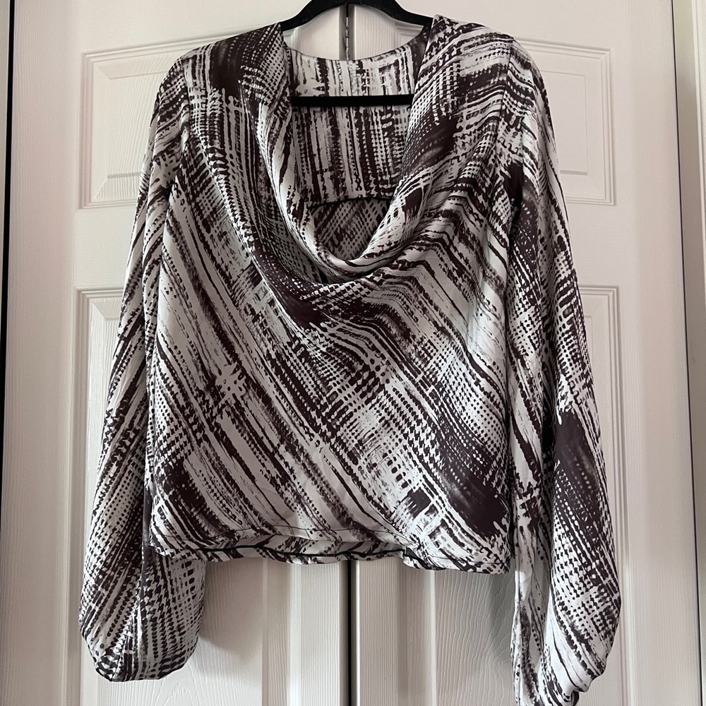Cowl neck silk top